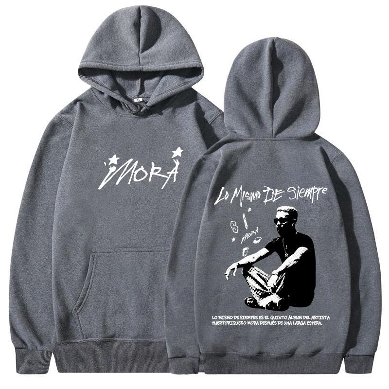 Rapper Mora Lo Mismo De Siempre Album Merch Hoodies Herren Damen Kleidung Langarm Sweatshirts Harajuku Übergroße Pullover