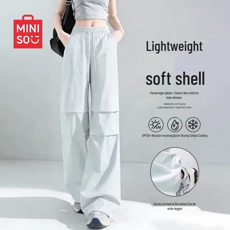 

MINISO Women s Quick-Dry Parachute Cargo Pants L
