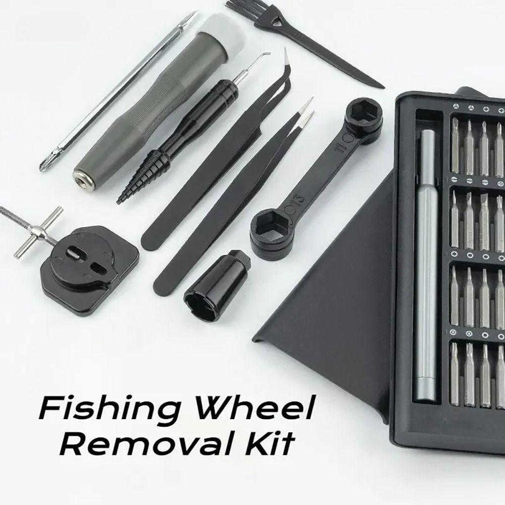 1Set Nut Wrench Screwdriver Fishing Wheel Removal Kit Wheel Maintenance Alloy Water Drop Reel Maintenance Kit DIY