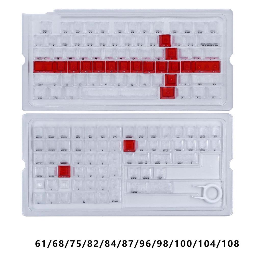 Průhledný průhledný set klávesnic Ice Cherry Profile PC Klávesy Mechanická klávesnice