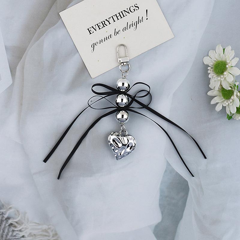 

Творческий элегантный двойной бант из ленты брелок винтажные сердечки брелки кулон рюкзак украшения аксессуары подарки