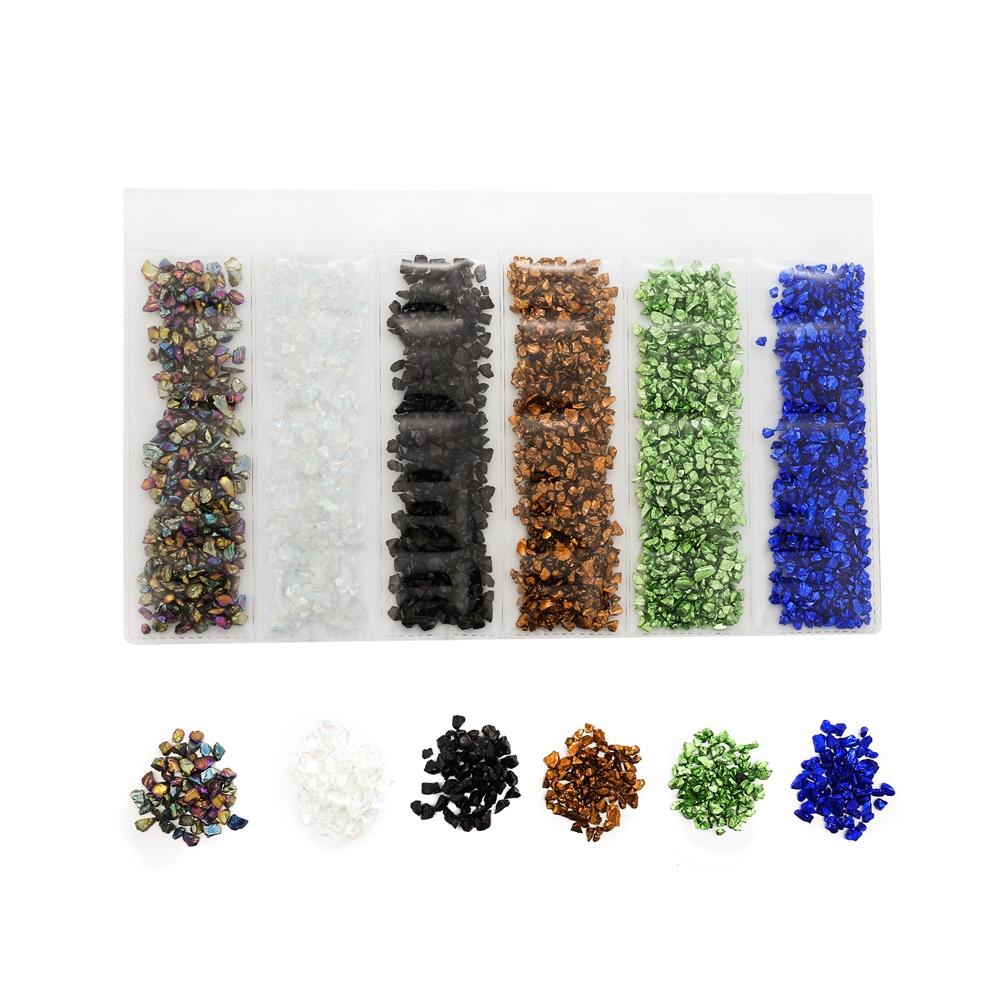1 Set Multi-Color Mixing Nail Art Crushed Glass Stones Irregular Decoration for DIY Epoxy Resin Siliocne Mold Fillings Material
