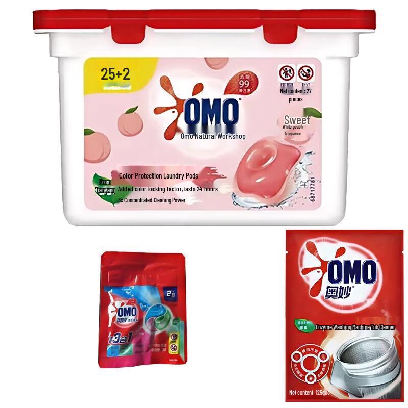 OMO Natural Workshop White Peach Laundry Pods Bundle