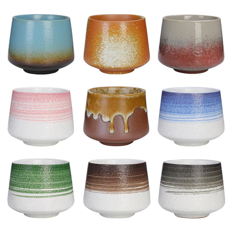 Retro Colorful Tea Cups 200ml Cute Coarse Ceramic Coffee Mugs