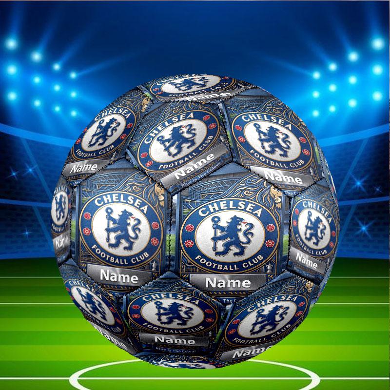 Custom Name Personalized Chelsea Football Club Print Size 5 Soccer Ball Training & Match Football, for Team, Kicking, Gift for Football Enthusiasts