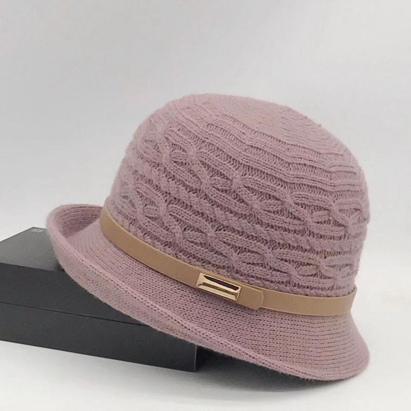 Woolen Bucket Hat Women's Autumn and Winter Bow Korean Version Versatile Japanese Dome Basin Hat British Retro Top Hat Tide