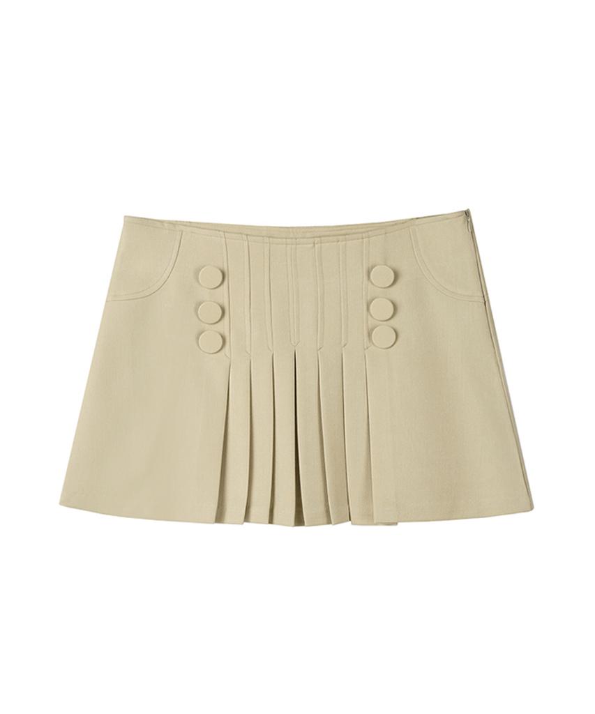 AVANDRESS Button Mini Skirt Beige