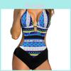 Costume da Bagno Sexy Estivo Scollato Cucito Stampato Fasciatura per Donne di Qualità Premium