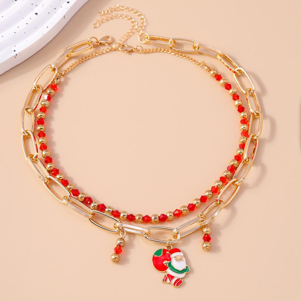 Santa Claus Christmas Necklace & Choker Set - European & American Jewelry