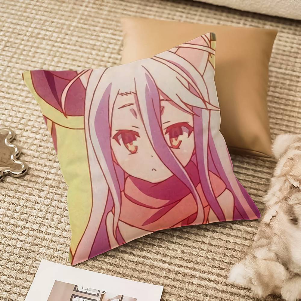 No Game No Life Anime Pillow Case Anti-dustmite Invisible Zipper Sofa Bed