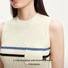 Veromoda Women's 2025 Color Block Stripe Round Neck Sleeveless Knit Top