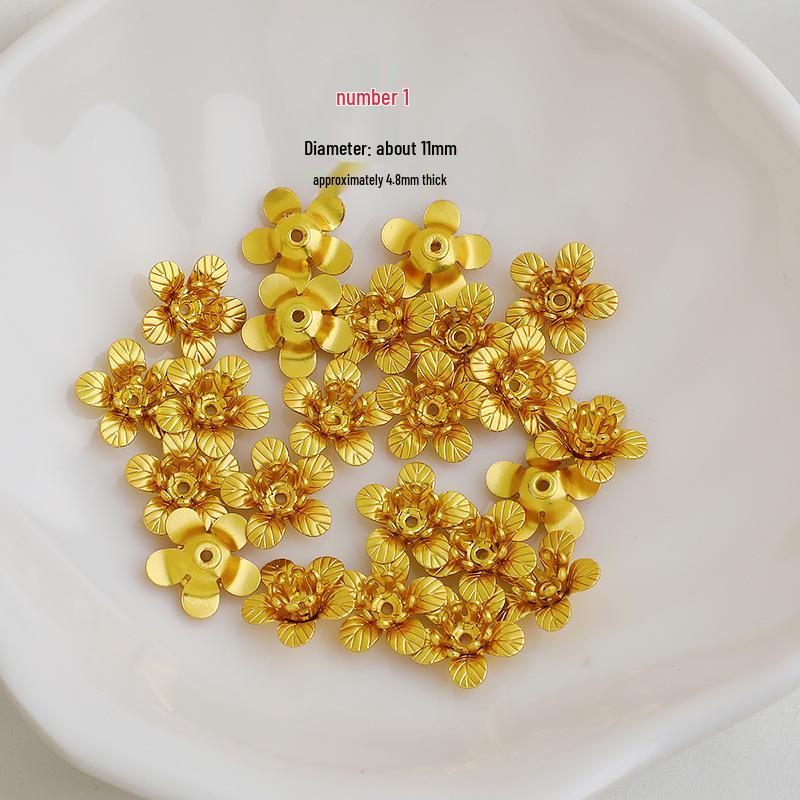 Preserved Gold Plated Lotus Bud Multilayer Stamen Hairpin