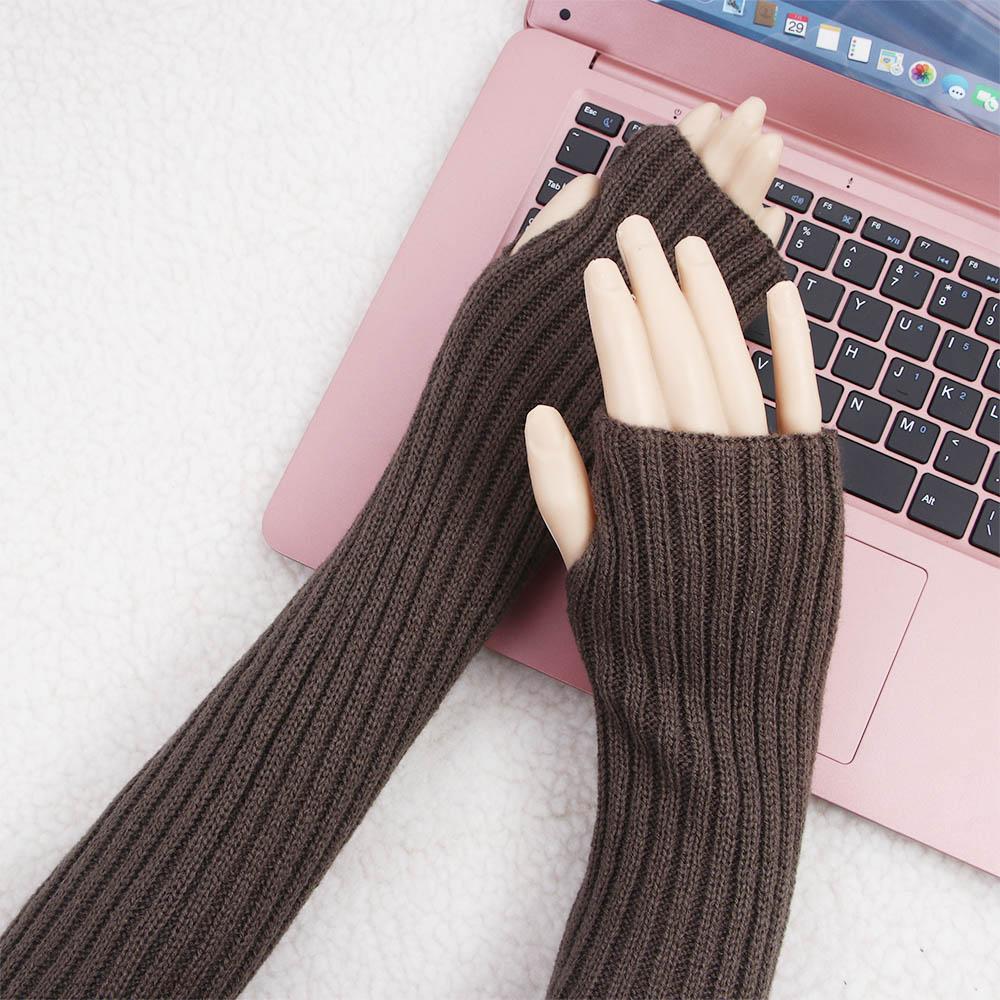 Solid Color Hand Sleeve Knitted Arm Warmers Female Arm Warmers Wool Sleeve Cuff Elastic Gloves