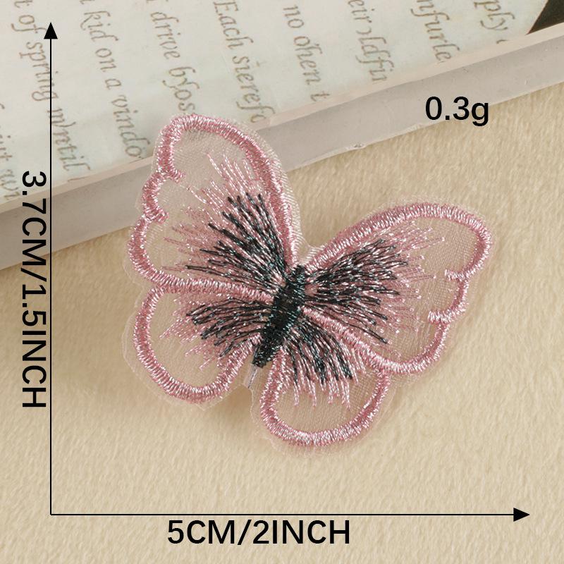 Patch Ricamato a Farfalla: Etichetta in tessuto trasparente e accessorio per gioielli