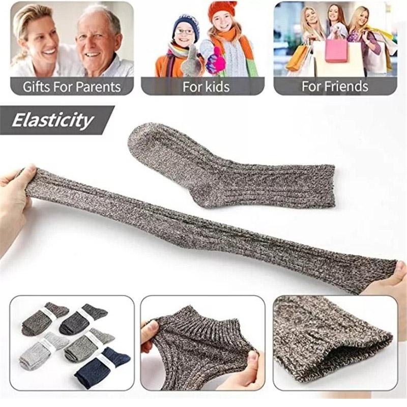 5Pairs Men's Thick Heavy Duty Wool Socks Work Hiking Boot Winter Thermal Socks