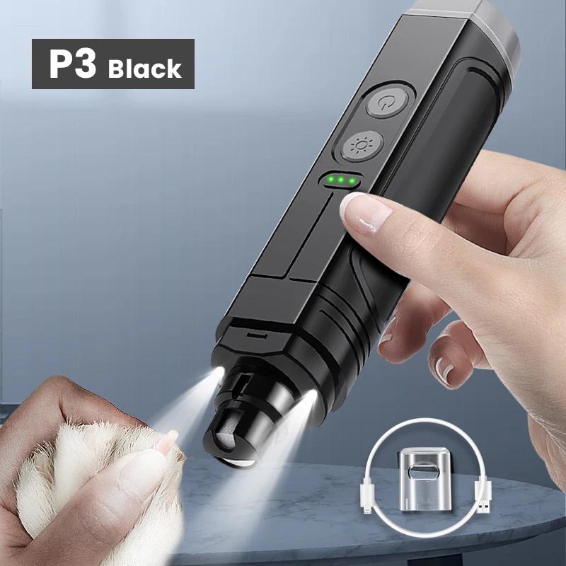 

ROJECO P3 Electric Pet Nail Grinder Professional Dog Nail Clippers + 2 LED Light Rechargeable Cat Claw Nail Grooming Accessories P3