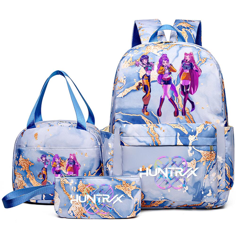3 szt./zestaw Plecak z nadrukiem Anime Kpop z torebką i piórnikiem dla nastolatka, studenta, dziewczyny, chłopca, wodoodporna torba podróżna Mochila