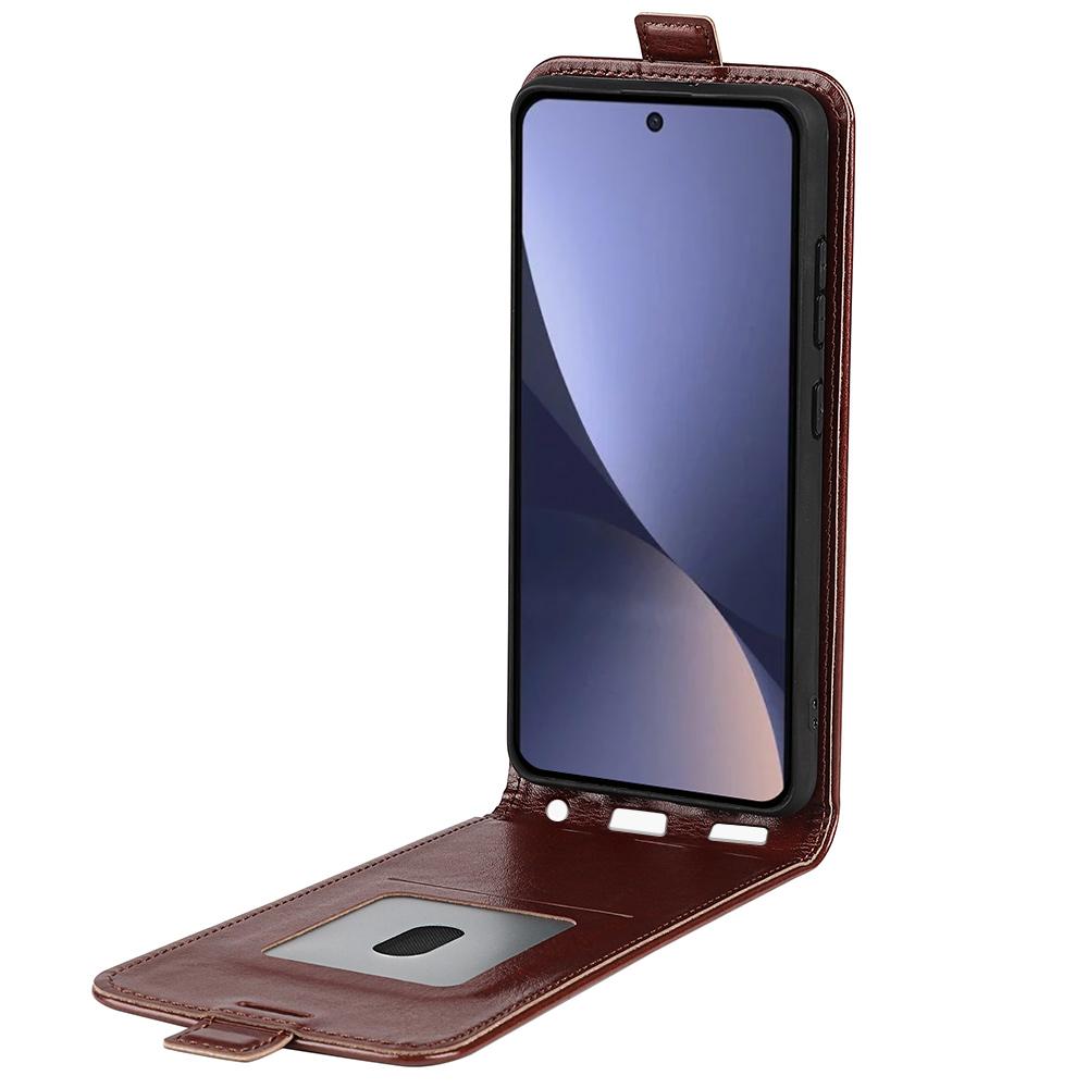 Cell Phone Cover For Xiaomi 13 5G,Vertical Flip Leather Crazy Horse Texture Protective Phone Case Card Holder