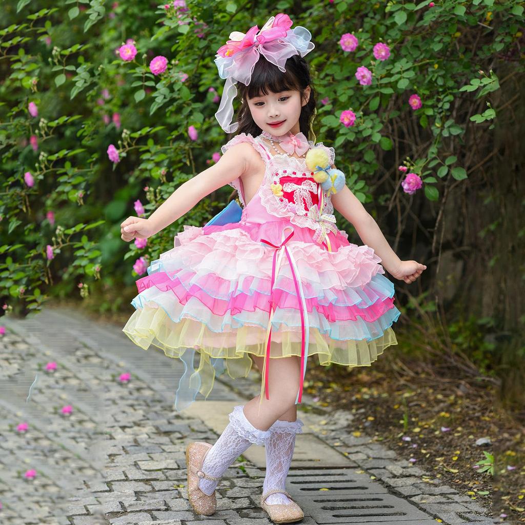 Girls' Spaghetti Strap Mesh Lolita Princess Dress with My Little Pony Theme