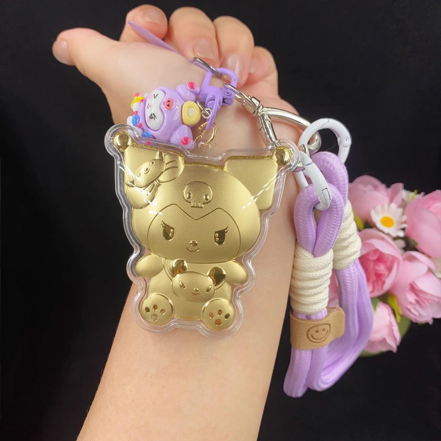 My Melody Pure Gold 999 Keychain Lanyard Bag Charm