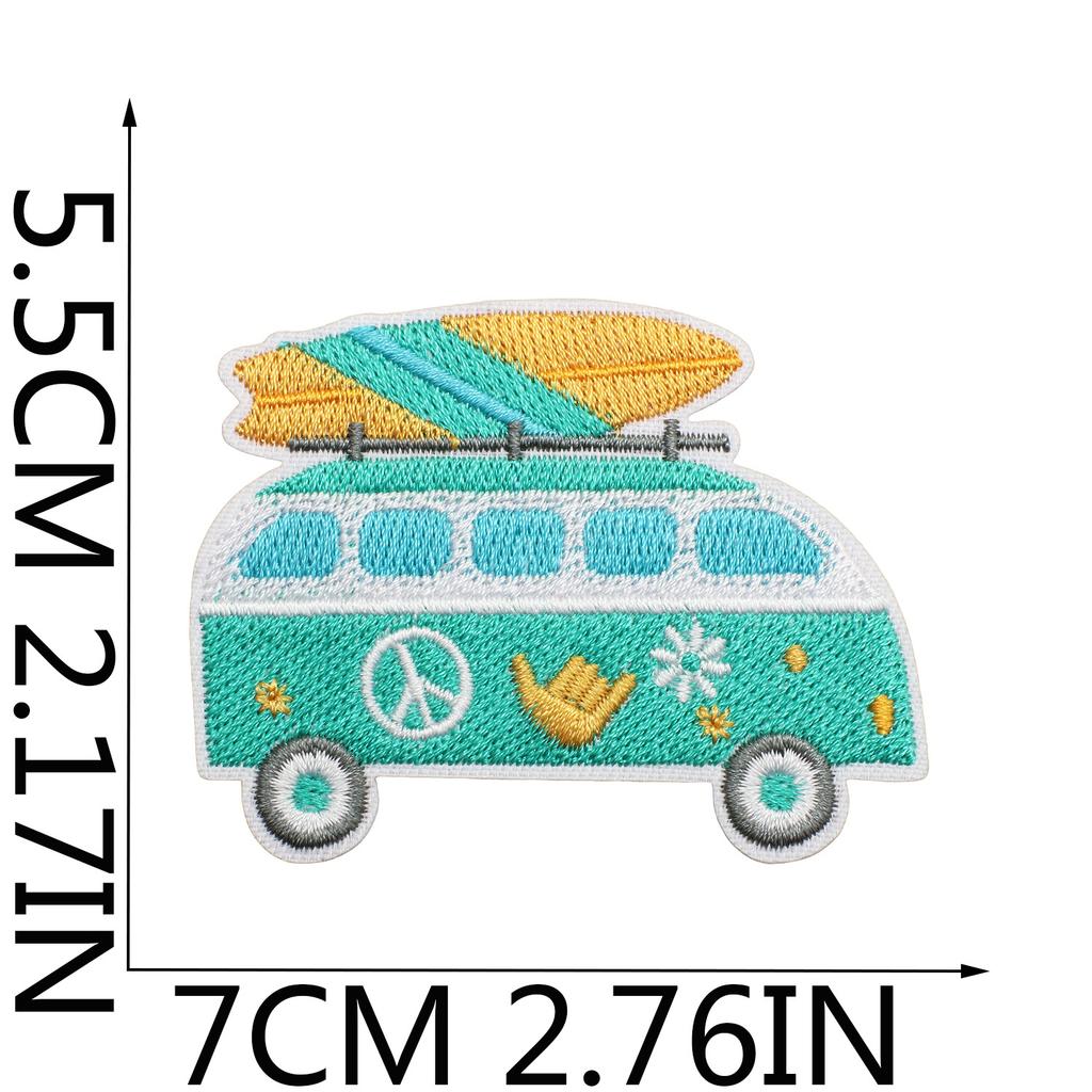 Leisure Vacation Embroidery Cloth Sticker Beach Surf Patch Sticker Bag Decoration Wave Beach Car Computer Embroidery Chapter Boy