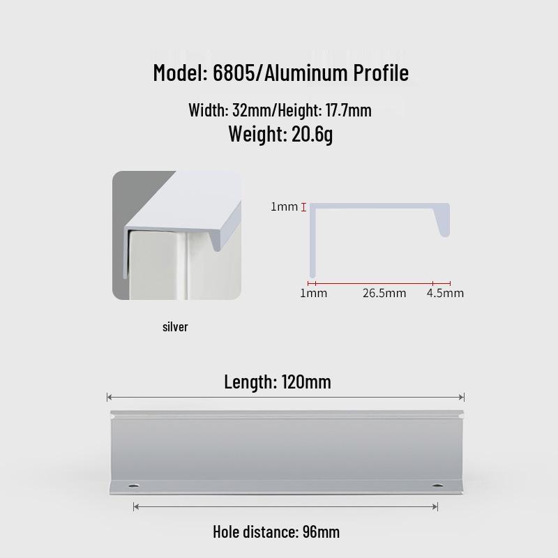 Modern Minimalist Black Invisible Handle for Cabinet Doors and Drawers