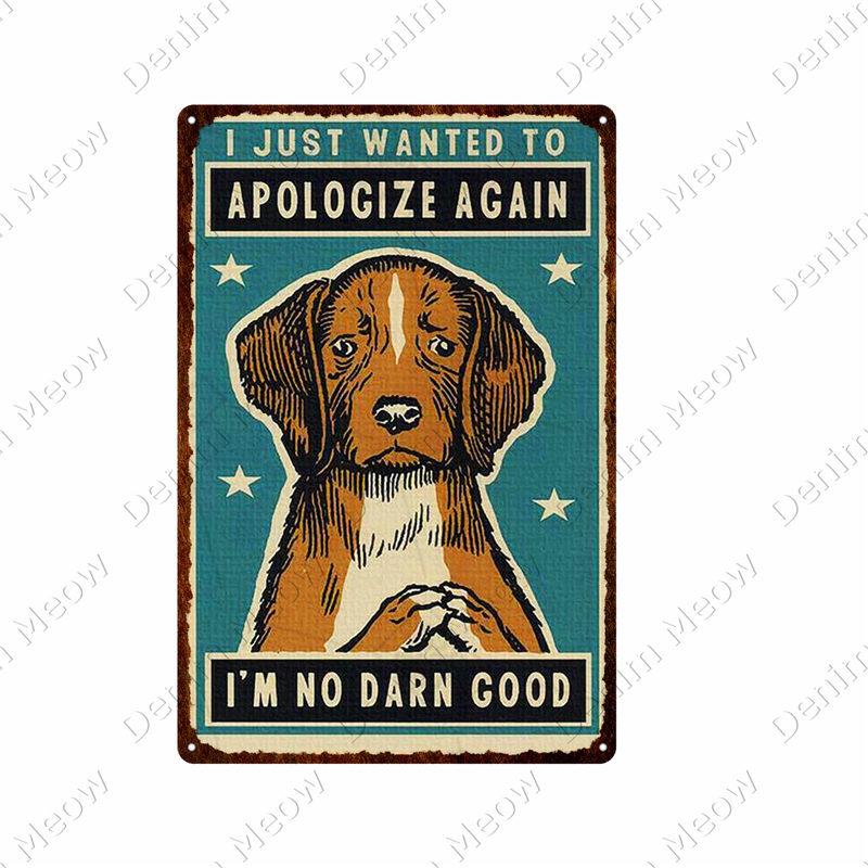 DORA Tin Sign Funny Animal Tin Poster I Do What I WantPlaque Bar Room Decor Nice Butt Wall Art Cat and Dog Vintage Tin Sign Gift N