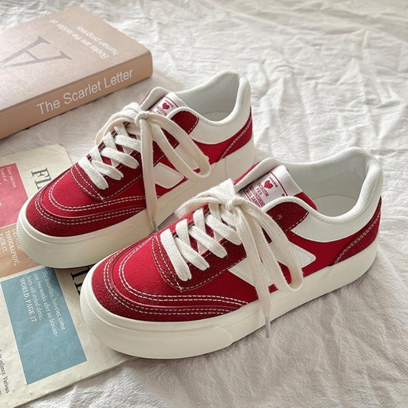 Fashion Retro Autumn Canvas Women's Outdoor Thick Soled Anti Slip Low Top Sports Vulcanized Board Shoes Zapatos Mujer Platform Sneakers
