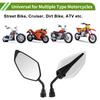 HOPESPANNER Universal Motorcycle Rearview Adjustable Bar End Side Mirror Iron 1 M10 Leaf Shape Mirrors, Mounts, Plastic, Set, White,