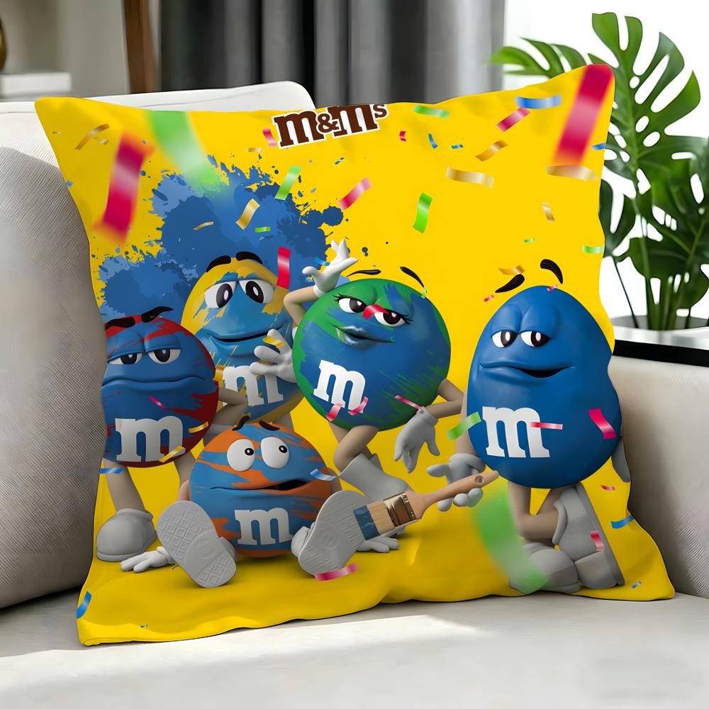 Food M&M'S Cushion Cover Cushion Cover Set 4Pcs 50X50 45X45 40X40 Pillowcase Decorative Sofa Home Decor