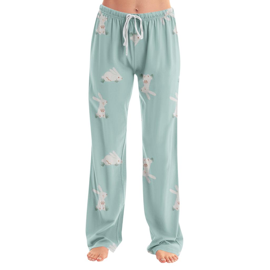 Anime Pajama Pants Sleepwear Casual Drawstring Elastic Waist Pants Comfy Straight Yoga Loose Trousers
