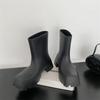 Luxury Women Boots Designer Boots Waterproof Non-slip Short Boot Square Toe Soft Leather Comfy Women Platform Rain Boots