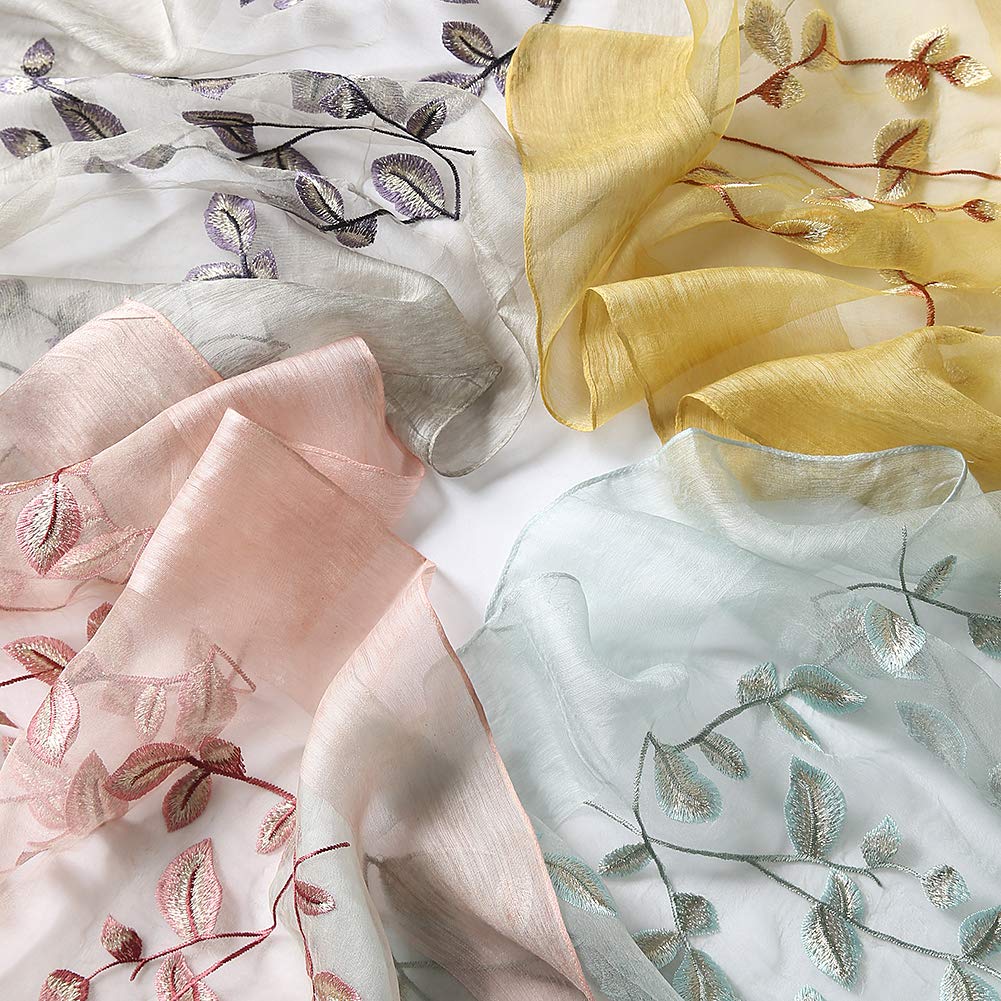 ANMIDA Silk Stole with Floral Large Perfect for or Elegant and Stylish for Women Embroidery, Size, Spring/Summer, Wrapping, Shawl, Scarf,