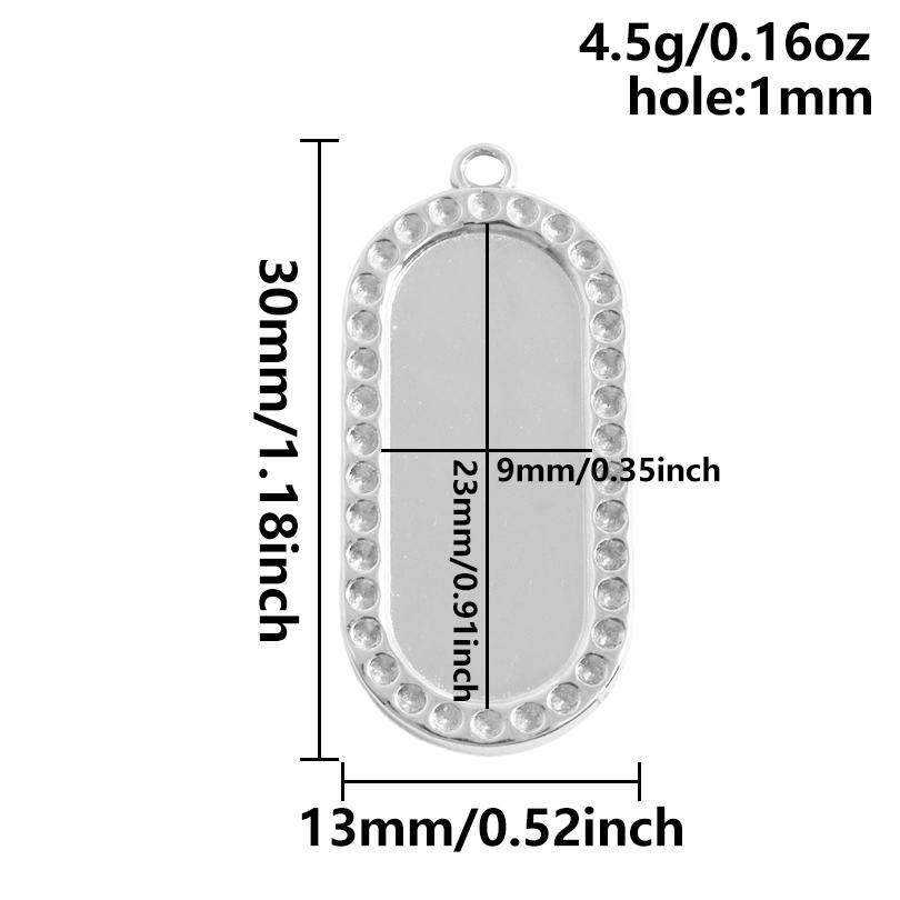 6 Stück Nicht verblassend Oval Quadrat Herz Anhänger Leere Tablett Basis Fassungen DIY Schmuckherstellung Zubehör Edelstahl Anhänger Charm Großhandel