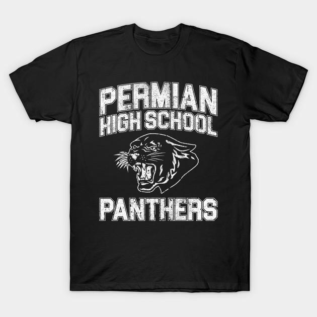 

Men Black Print T-shirt Permian High School Panthers (Friday Night Lights) No-Cut Transfer Paper Print Cotton Tshirt M чорний