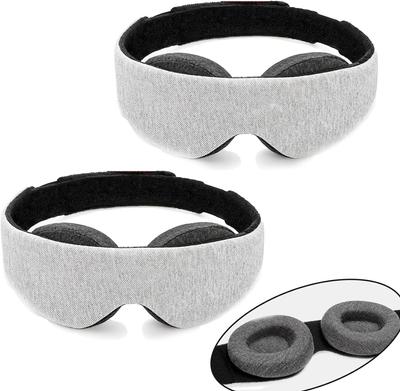 Light Gray Sleep Mask - 2 Pack, 100% Light Blocking, Adjustable Comfort for Men & Women, Perfect for Nap & Travel