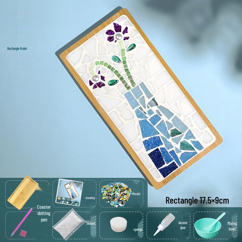 DIY Large Mosaic Coaster Kit: Creative Glass Sticker Pack for Adults & Kids