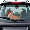 Elk Car Wiper Sticker Creative Father Christmas Wiper Stickers Father Christmas, Moose Car Rear Window Sticker