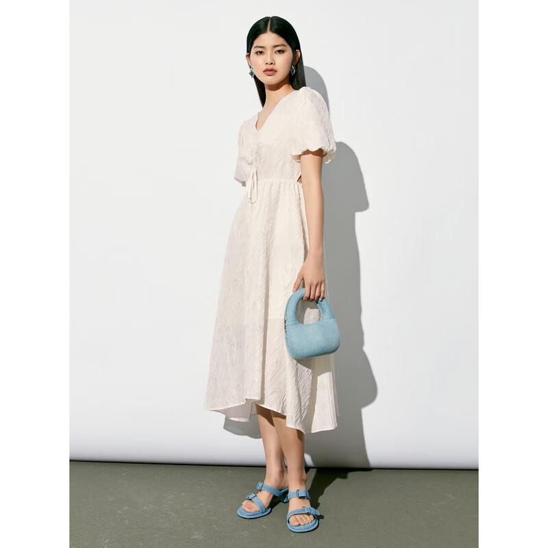 Peacebird Women's French V-Neck Vacation Long Dress