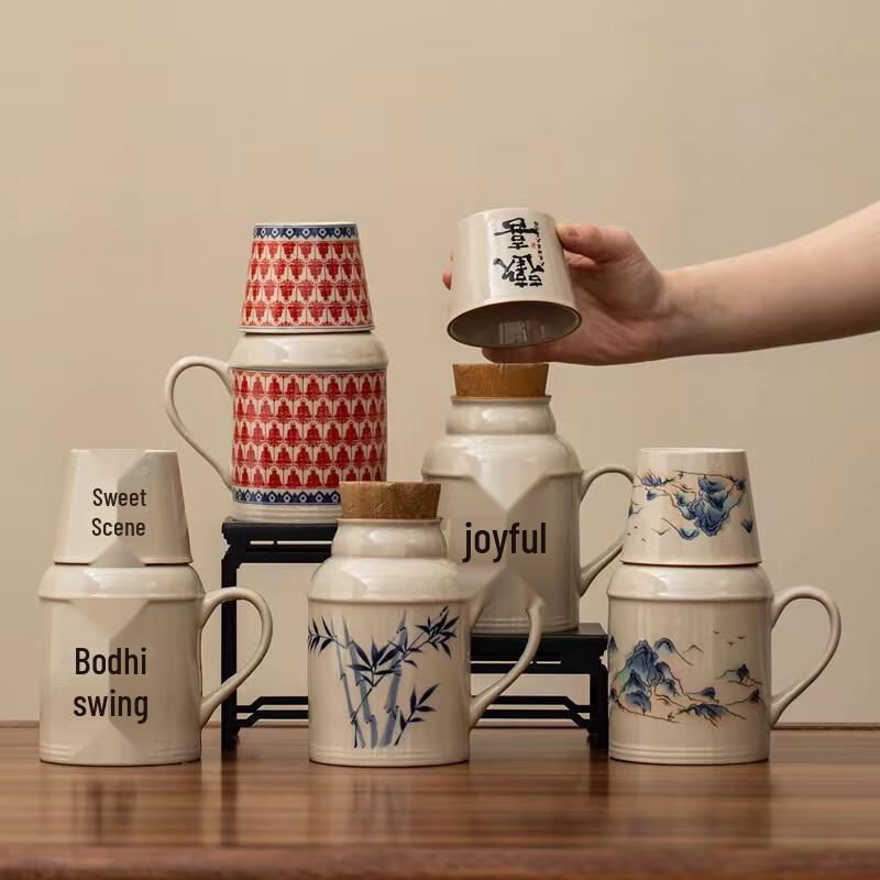 Bingyue Ceramic Insulated Teapot & Office Cup