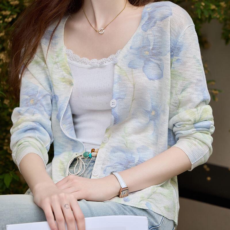 Bailuyu Spring V-Neck Long-Sleeve Knit Cardigan