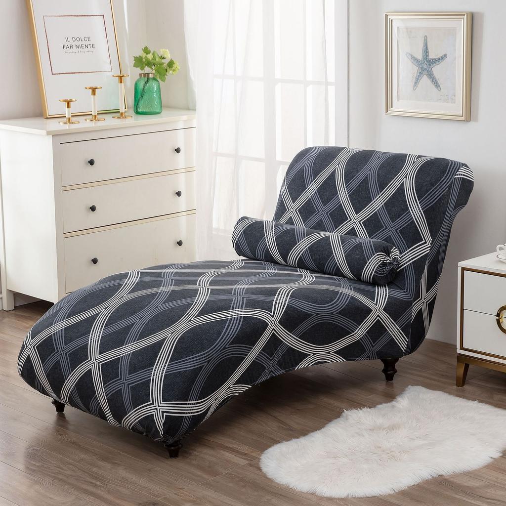 Stretch Armless Chair Protective Cover Elastic Velvet Chaise Longue Cover Sofa Bed Armcair Slipcovers Home Living Room Decor