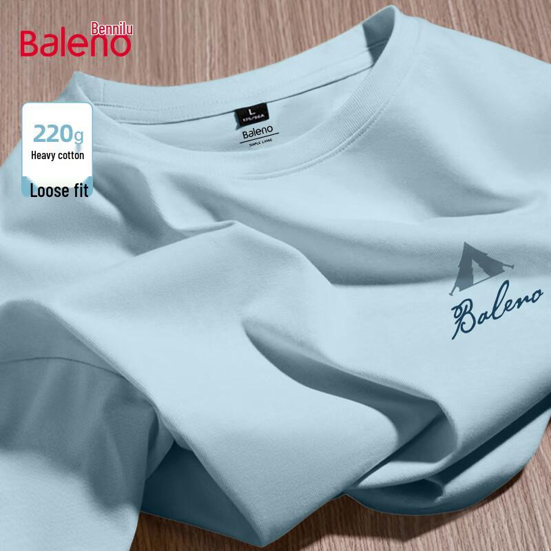 Baleno Men's Heavyweight Cotton Letter Print Round Neck T-Shirt