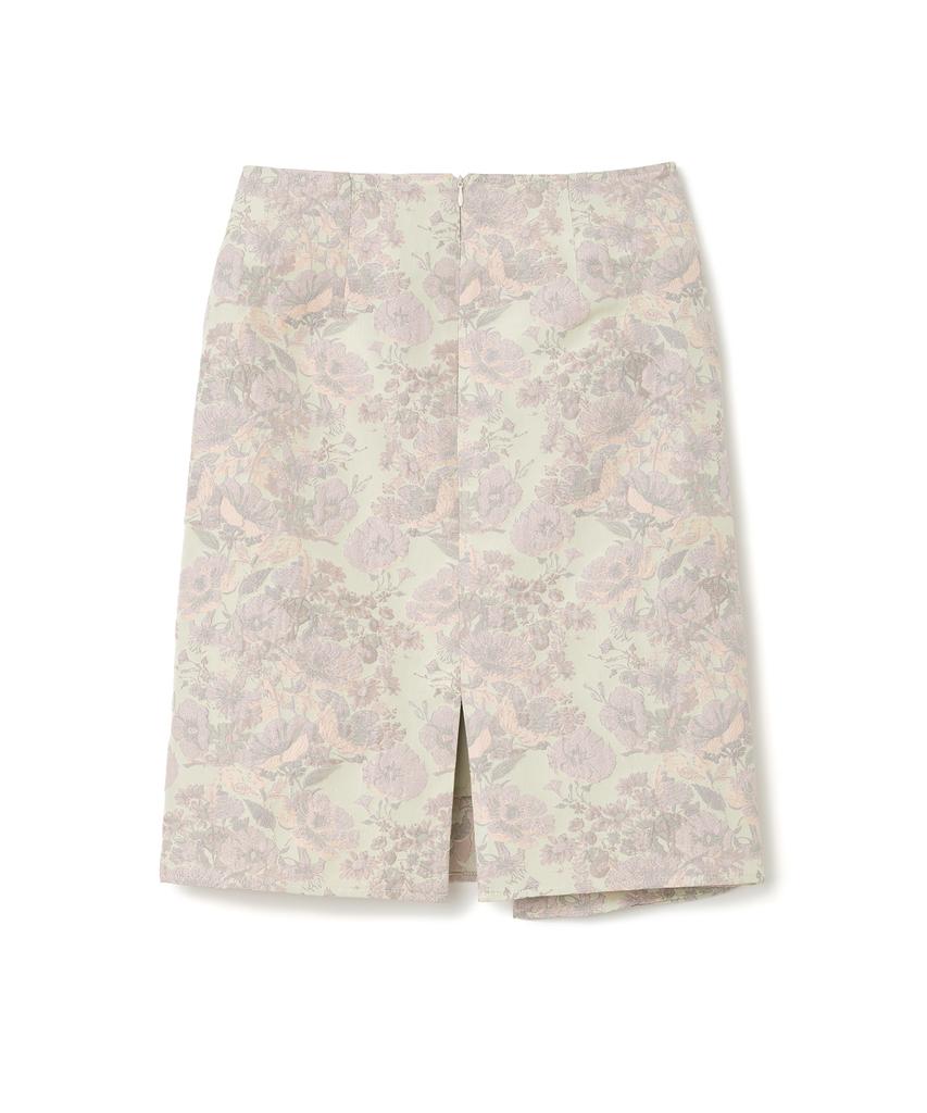 Milo Woman Floral Jacquard Midi Skirt [Beige]