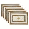 6er Set Moderne Luxus Europäischer Stil Goldenes Geometrisches Muster Tischsets, Saisonale Tägliche Feiertagsdekoration, Geeignet für Zuhause Küche Esszimmer