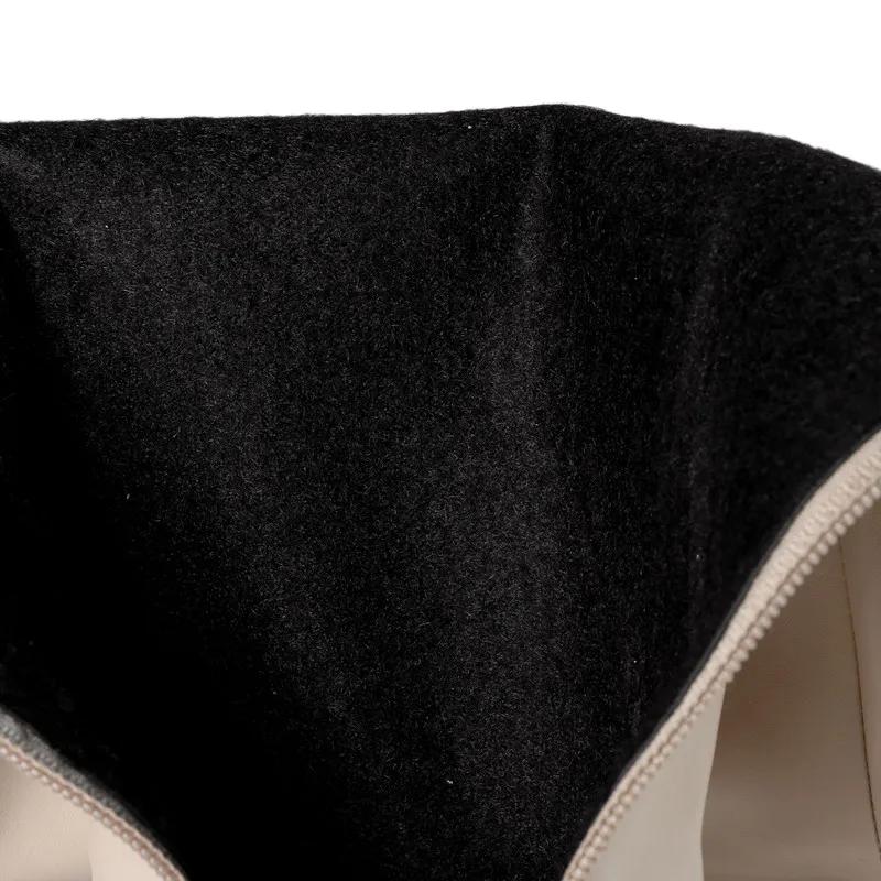 Fashion 2025 Fashion Knee High Boots Women Pu Leather Thick High Heels Long Boots Autumn Winter Zip Female Shoes Size 32-43 botas mujer