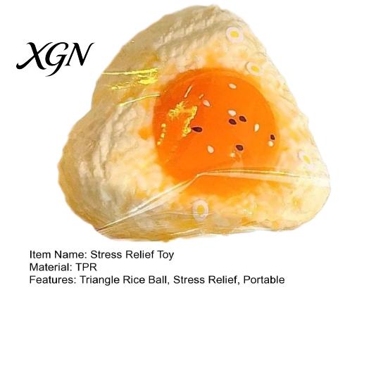 Relaxation Squeeze Ball Egg Yolk Rice Toy Stress Relief Triangle Sensory Soft Stretchy Decompression Simulated Food Fidget Relieve