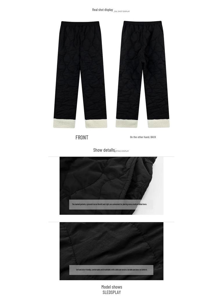 Damen Rosa Fleecegefütterte Weitbeinige Hose - Lässig, Warm und Stilvoll für Herbst/Winter 2024