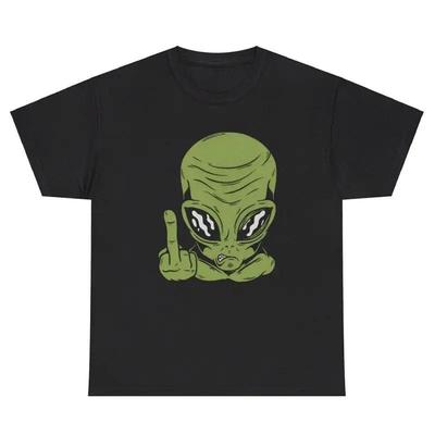 Maglietta con Dito Medio Alieno Divertente Inappropriata Umorismo per Amanti Extraterrestri Tee