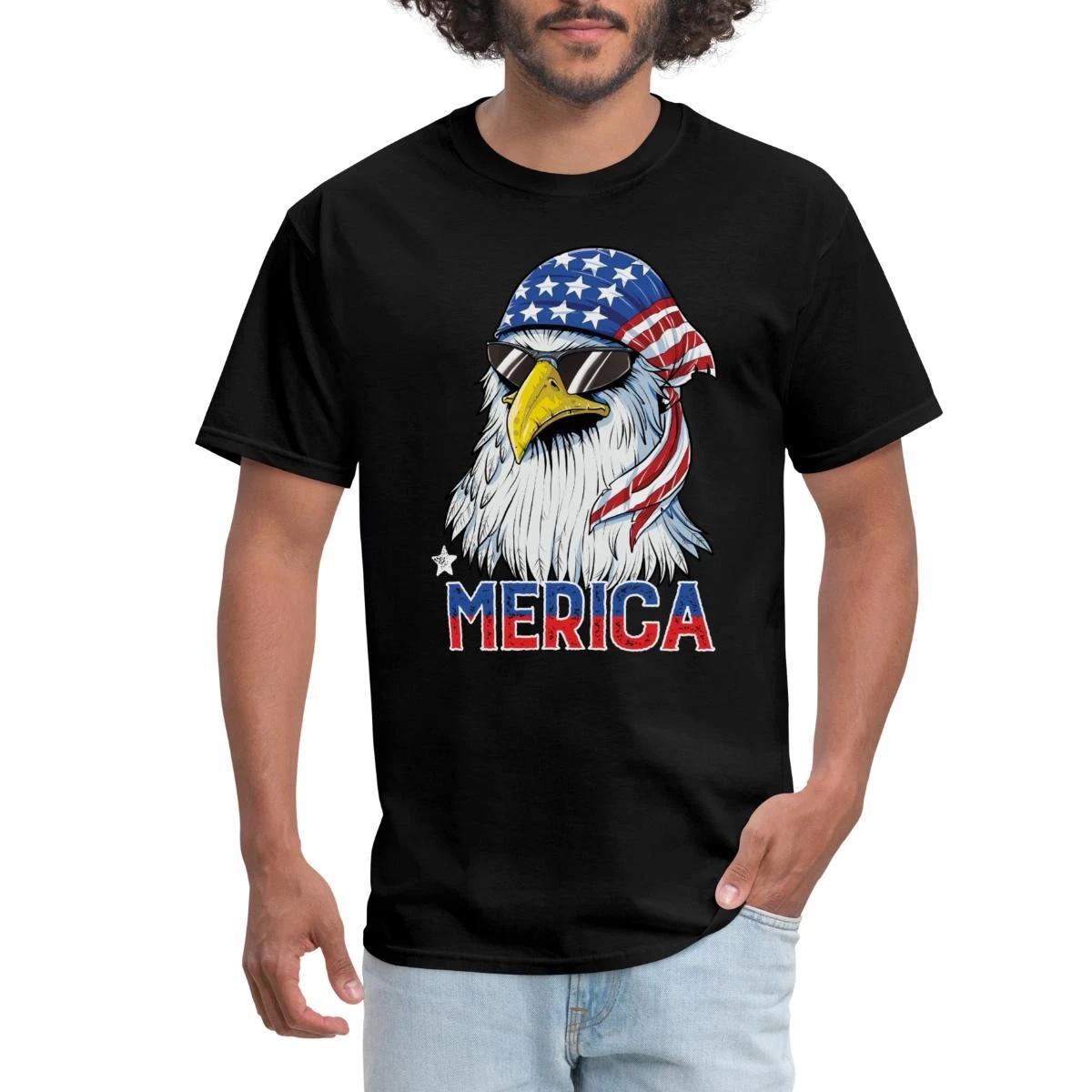 Merica Eagle 4th of July USA Men s T-Shirt XXL